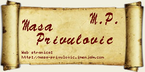Maša Privulović vizit kartica